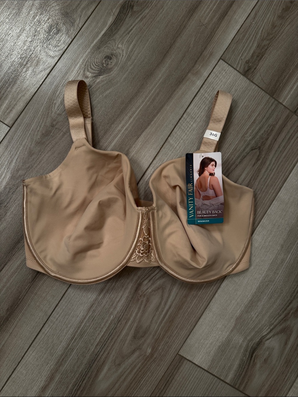 NEW Vanity Fair Beige Full Coverage Minimizer Underwire Bra - 36G